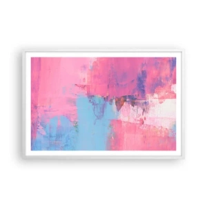 Plakat w białej ramie - Róż, błękit i szczypta światła - 91x61 cm
