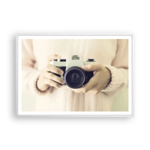 Plakat w białej ramie - By widzieć więcej… - 100x70 cm