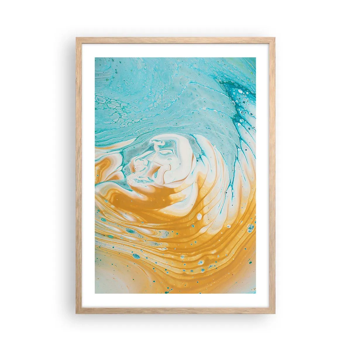 Plakat w ramie jasny dąb - Pastelowy wir - 50x70 cm