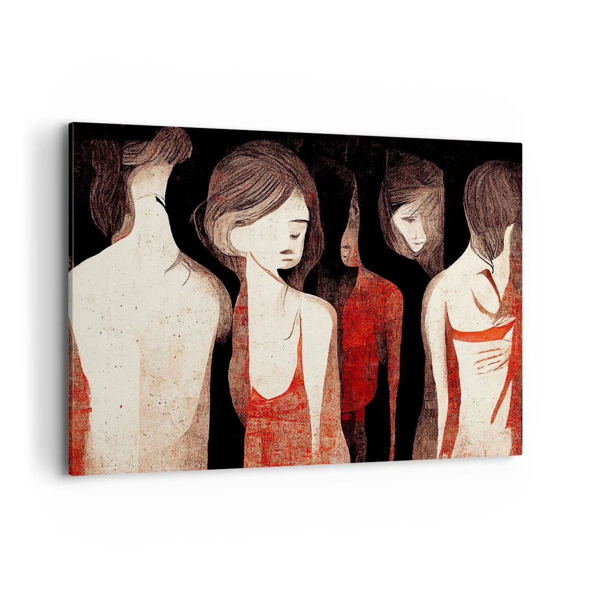 Obraz na płótnie - Artystyczne postacie w abstrakcyjnej kompozycji - 120x80cm - Madonny z ciemności - Nowoczesna dekoracja ścienna do salonu, kuchni i sypialni ARTTOR