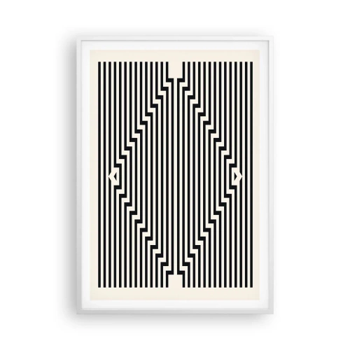 Plakat w białej ramie - Geometryczna iluzja - 70x100 cm