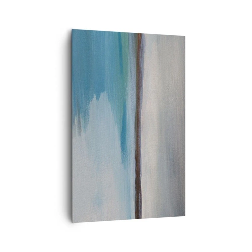 Obraz na płótnie - Minimalistyczny pejzaż z linią wody i horyzontem - 80x120cm - Pejzaż horyzontalny - Nowoczesna dekoracja ścienna do salonu i sypialni ARTTOR