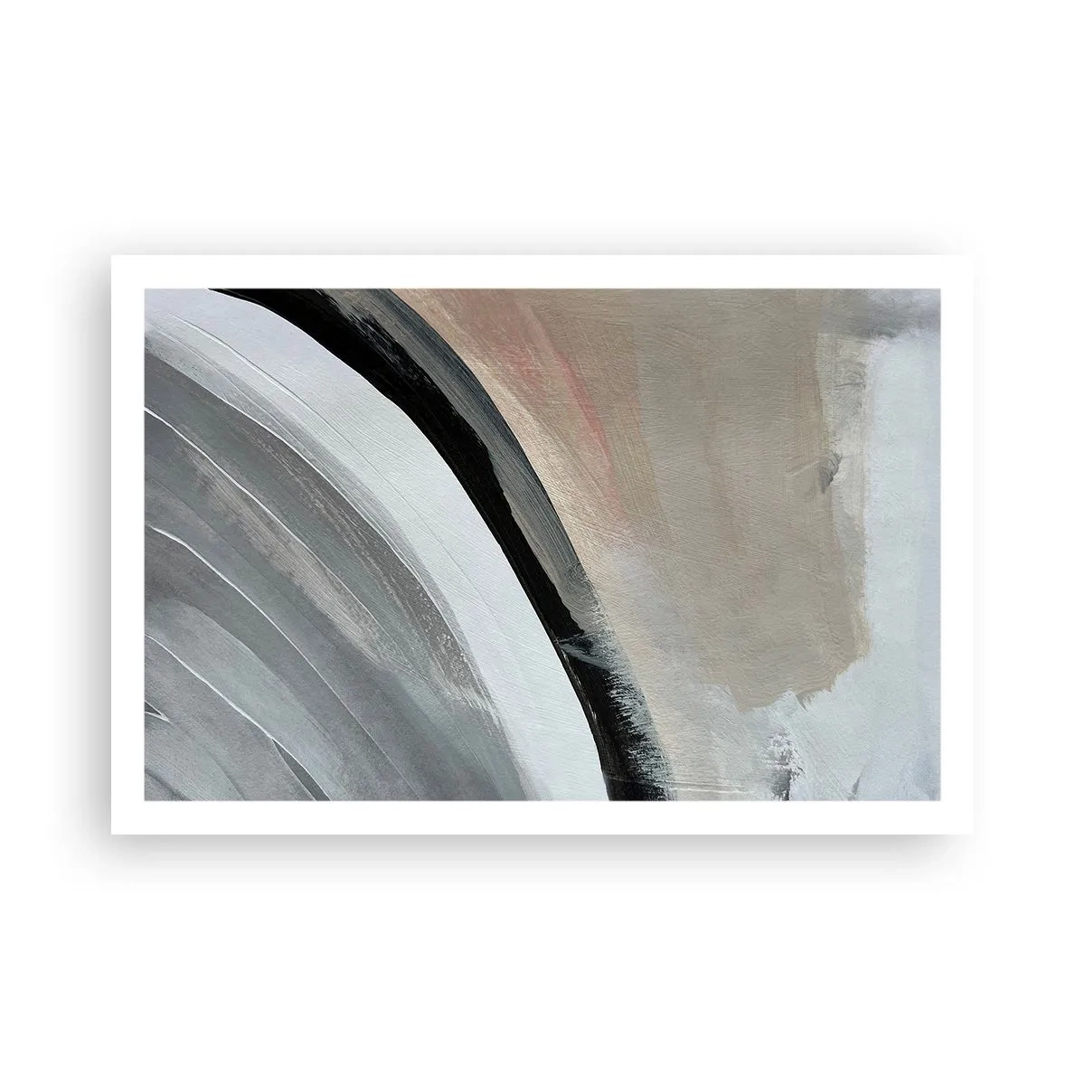 Plakat - Kompozycja: łuk czerni i szarości - 91x61 cm