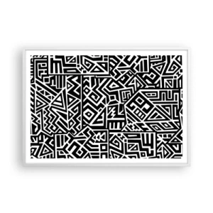 Plakat w białej ramie - Kompozycja prekolumbijska - 100x70 cm