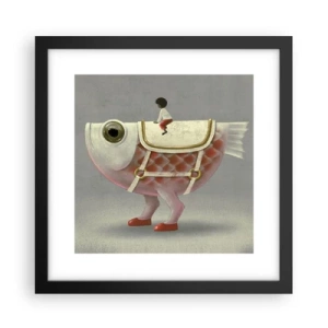 Plakat w czarnej ramie - Ryboński jeździec - 30x30 cm