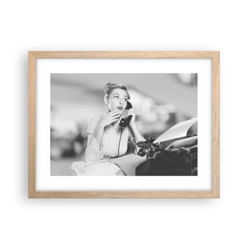 Plakat w ramie jasny dąb - Halo, tu lata 50. - 40x30 cm