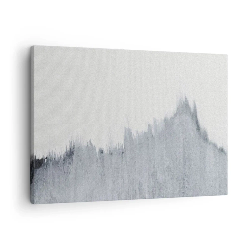 Obraz na płótnie - Abstrakcyjna szara kompozycja w minimalistycznym stylu - 70x50cm - Tajemniczy zapis - Nowoczesna dekoracja ścienna do salonu i sypialni ARTTOR