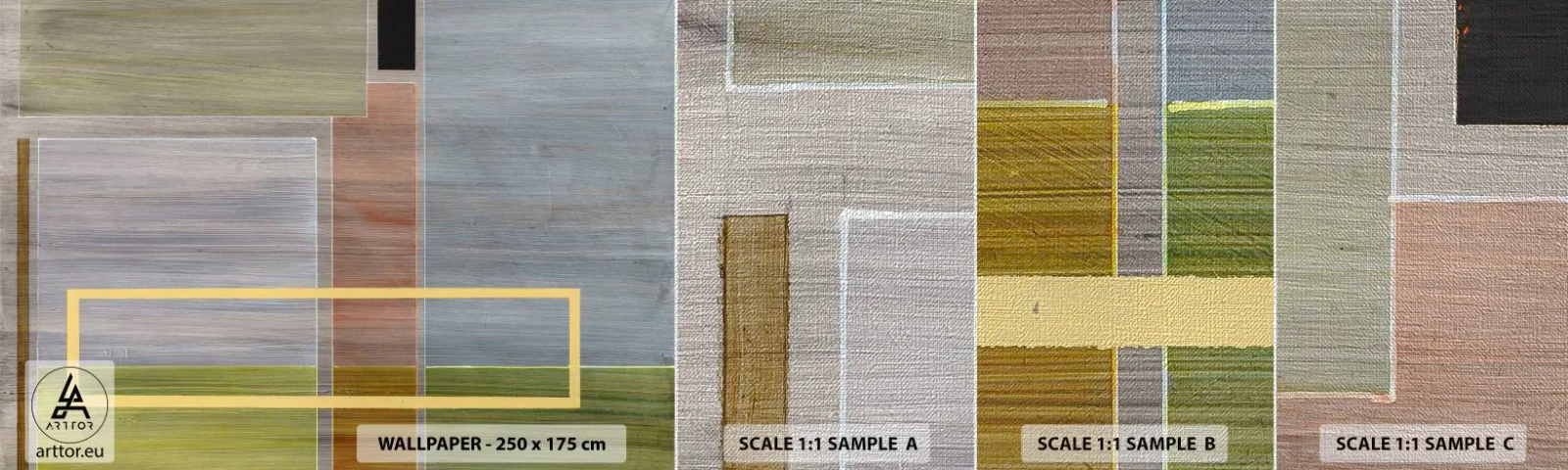 Fototapeta Próbka Premium Canvas - Prosto i spokojnie - Abstrakcja, Sztuka Nowoczesna, Prostokąty - 100x30 cm