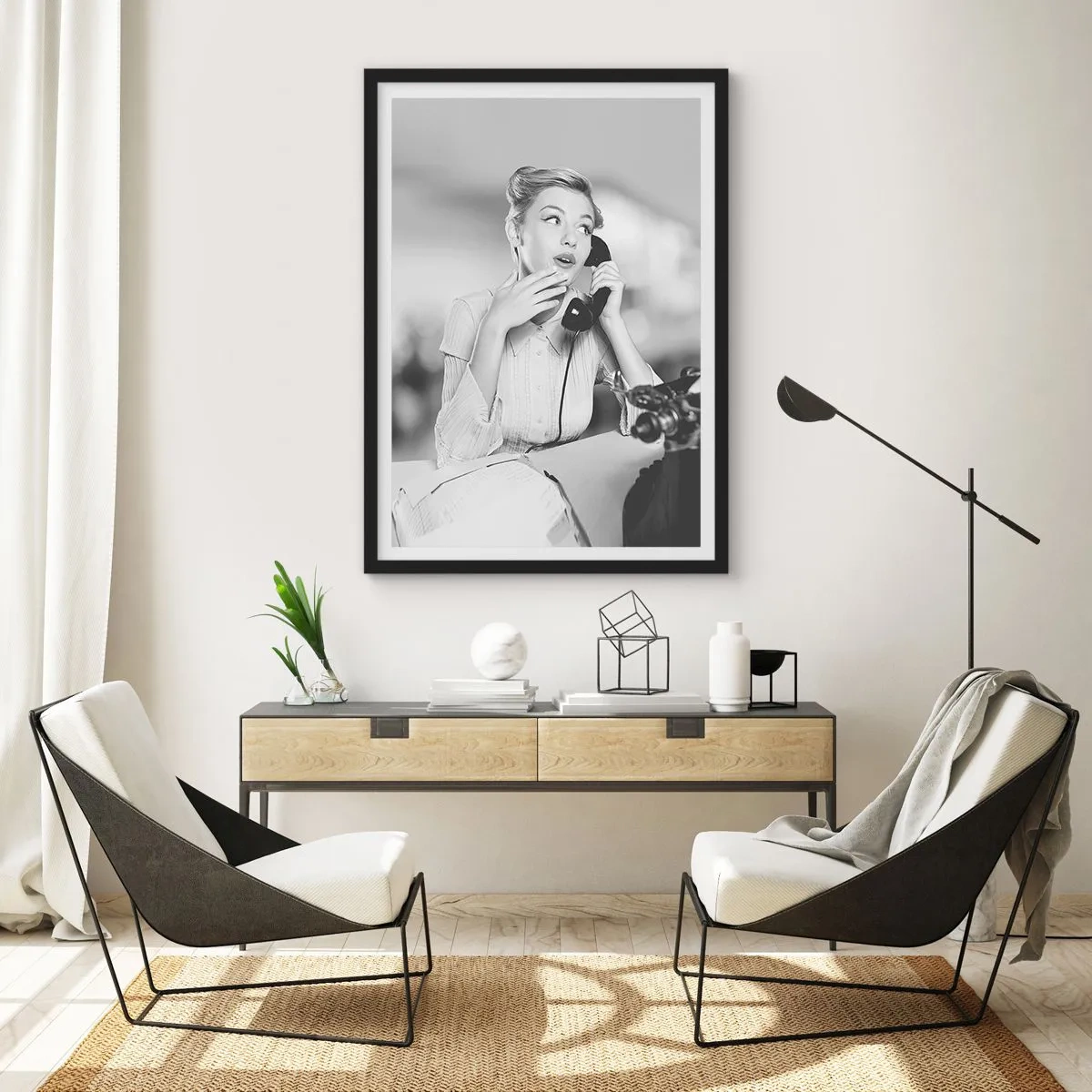 Plakat w czarnej ramie - Halo, tu lata 50. - 40x50 cm