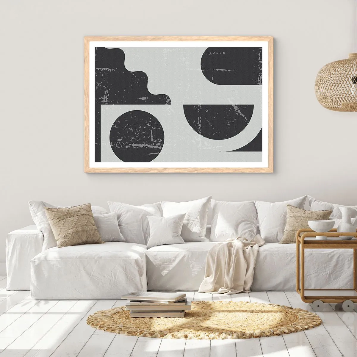 Plakat w ramie jasny dąb - Kompozycja ponad i pod - 50x40 cm