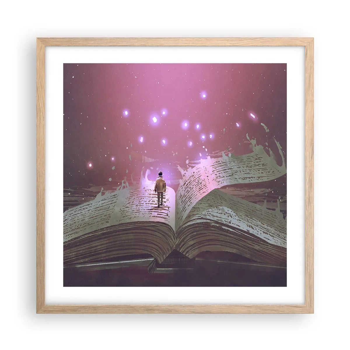 Plakat w ramie jasny dąb - Zaproszenie do innego świata - przeczytaj! - 50x50 cm