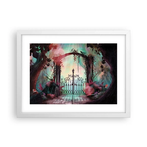 Plakat w białej ramie - Tajemniczy ogród - 40x30 cm