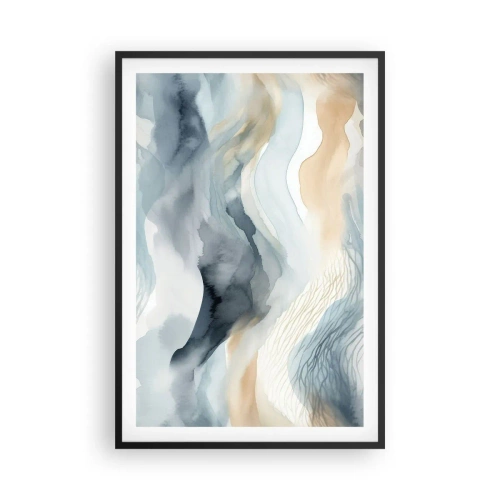 Plakat w czarnej ramie - Abstrakcja śnieżna i mglista - 61x91 cm