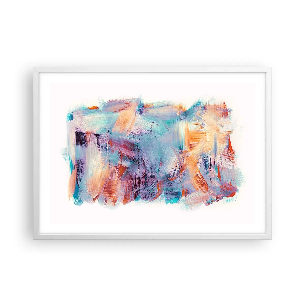 Plakat w białej ramie - Kolorowy bałagan - 70x50 cm
