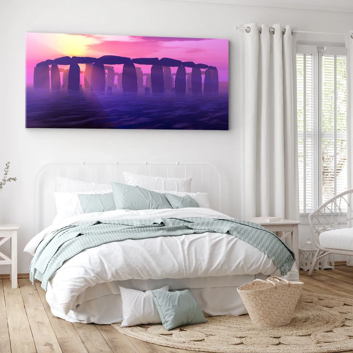 Obraz na płótnie - Tajemnica o świcie we mgle - 100x40 cm