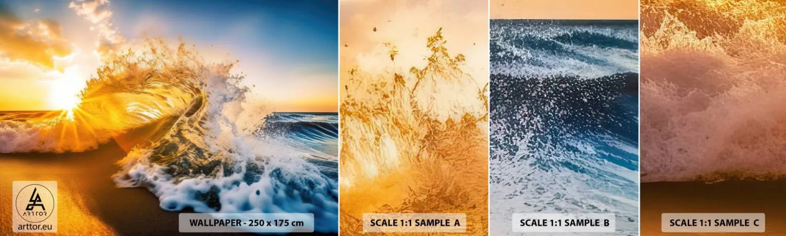 Fototapeta Próbka Samoprzylepna Deluxe Sticker - Zabawa na piasku - Fala, Morze, Woda - 100x30 cm