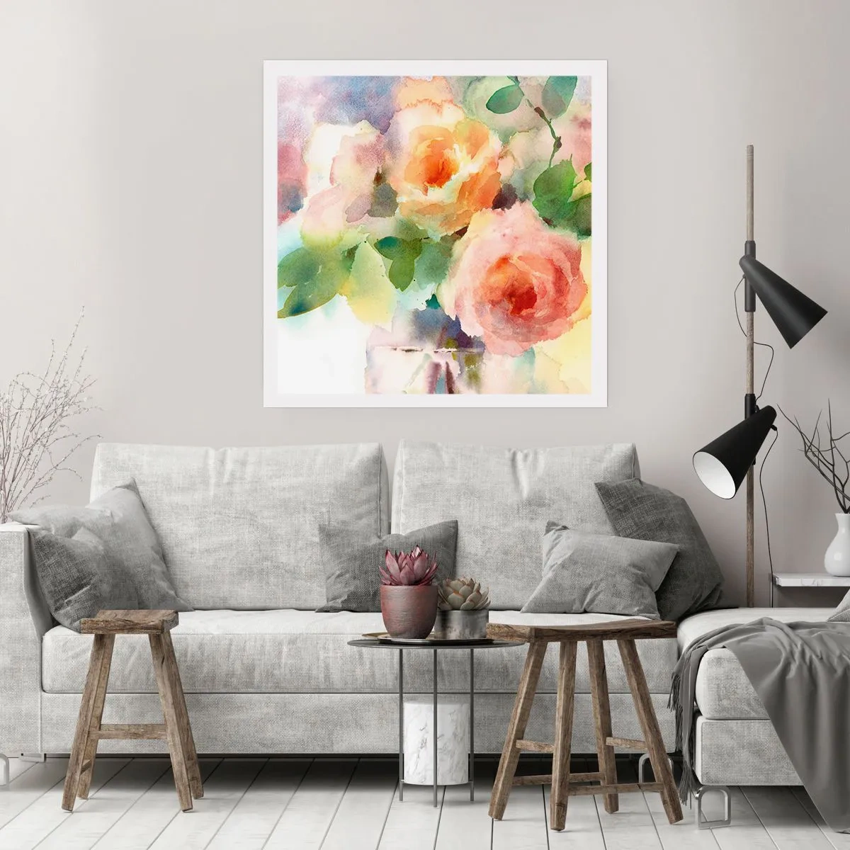 Plakat - Delikatne jak akwarela - 30x30 cm