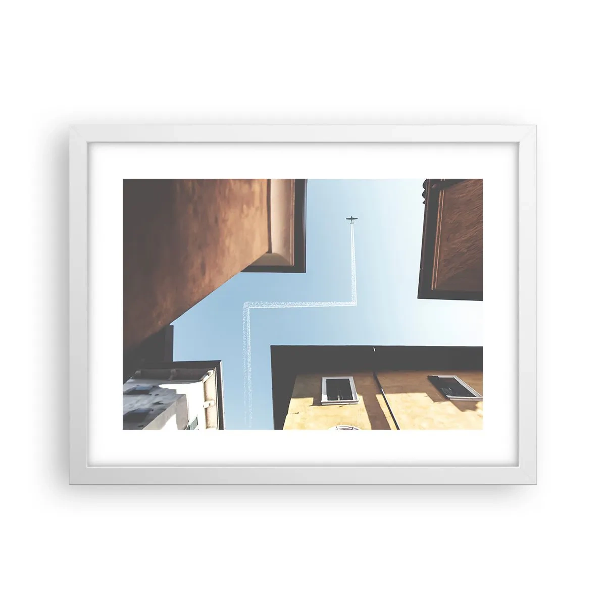 Plakat w białej ramie - Ponad miejskim labiryntem - 40x30 cm