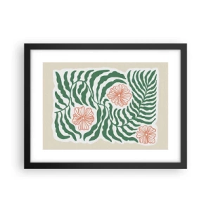 Plakat w czarnej ramie - Rozkwitłe w zieleni - 40x30 cm