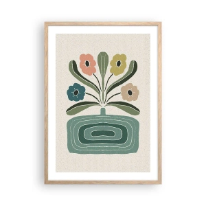 Plakat w ramie jasny dąb - Bukiet symetryczny - 50x70 cm