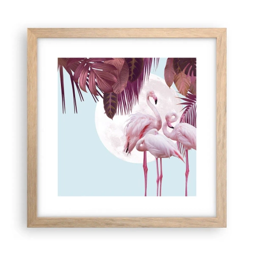 Plakat w ramie jasny dąb - Trzy ptasie gracje - 30x30 cm