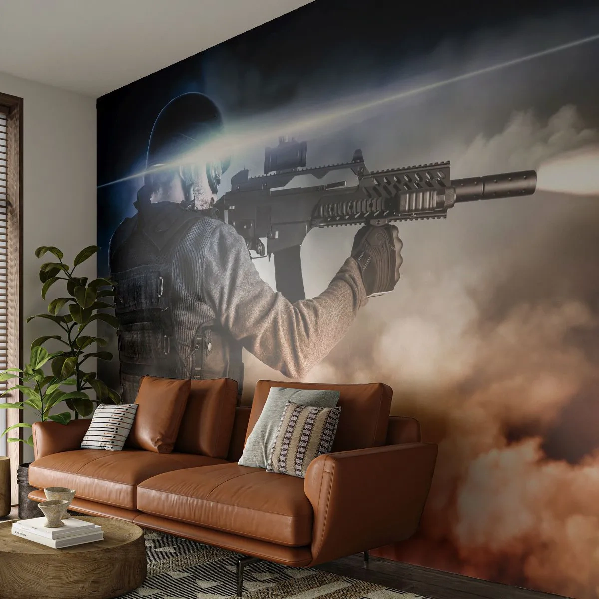 Fototapeta Premium Canvas - Po prostu bohater - Militaria, Broń, Żołnierz - 250x175 cm