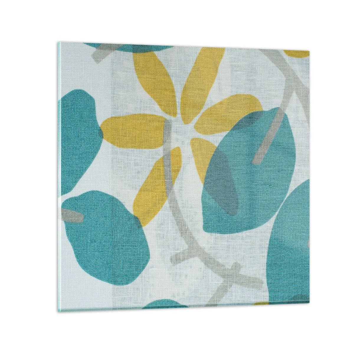 Obraz na szkle - Wśród lazurowych liści - 50x50 cm