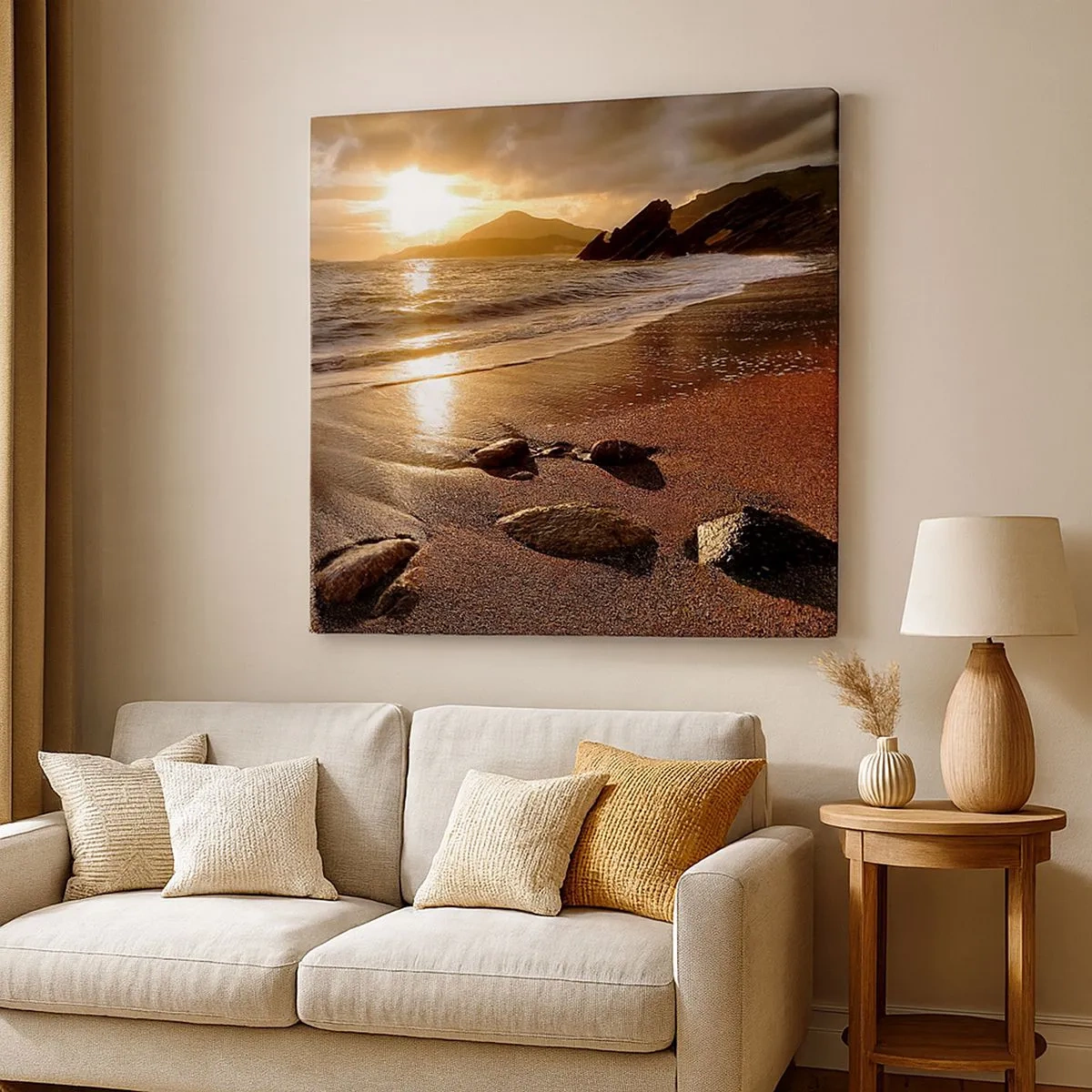 Obraz na płótnie - Idź za słońcem ku wzgórzom - 30x30 cm