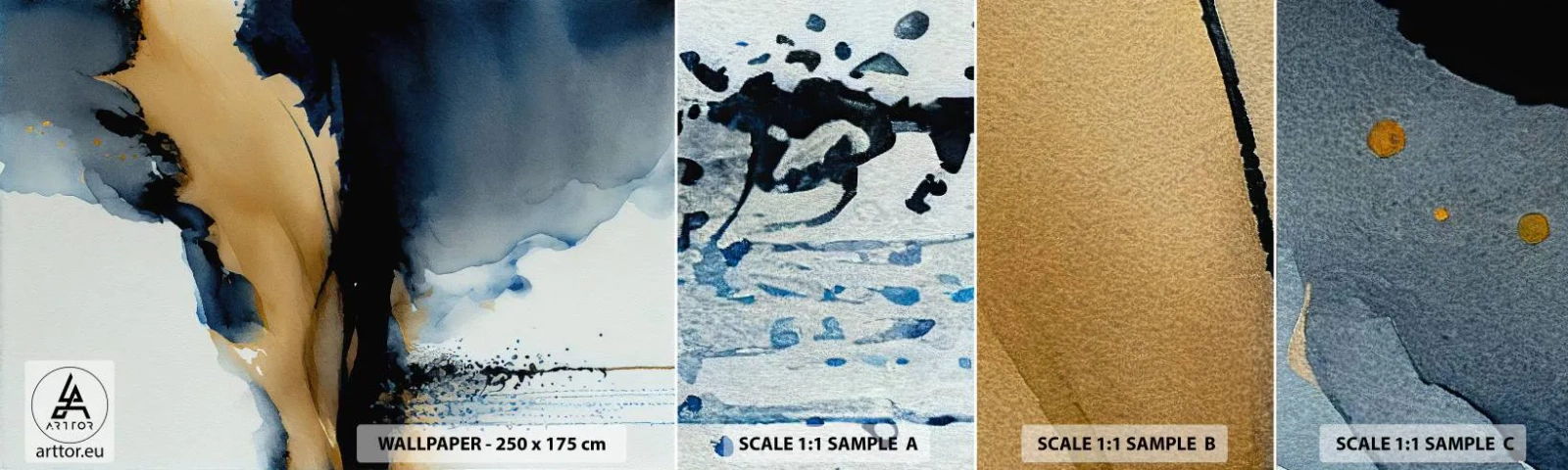 Fototapeta Próbka Standard Eco - Za zasłoną - Abstrakcja, Atrament, Sztuka - 100x30 cm