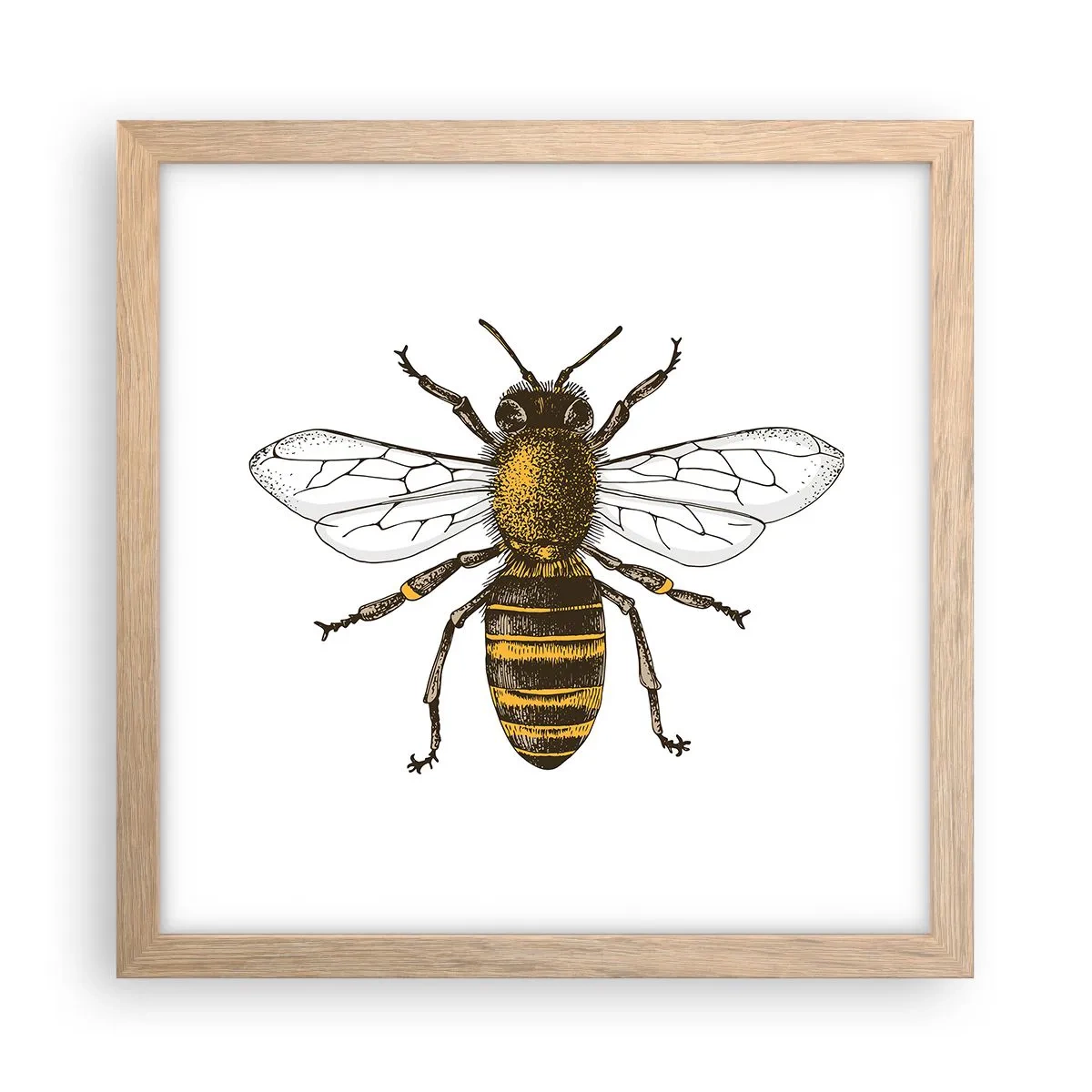 Plakat w ramie jasny dąb - Piękna i dobra - 30x30 cm