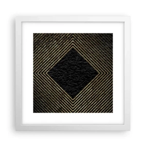 Plakat w białej ramie - Geometria w stylu glamour - 30x30 cm