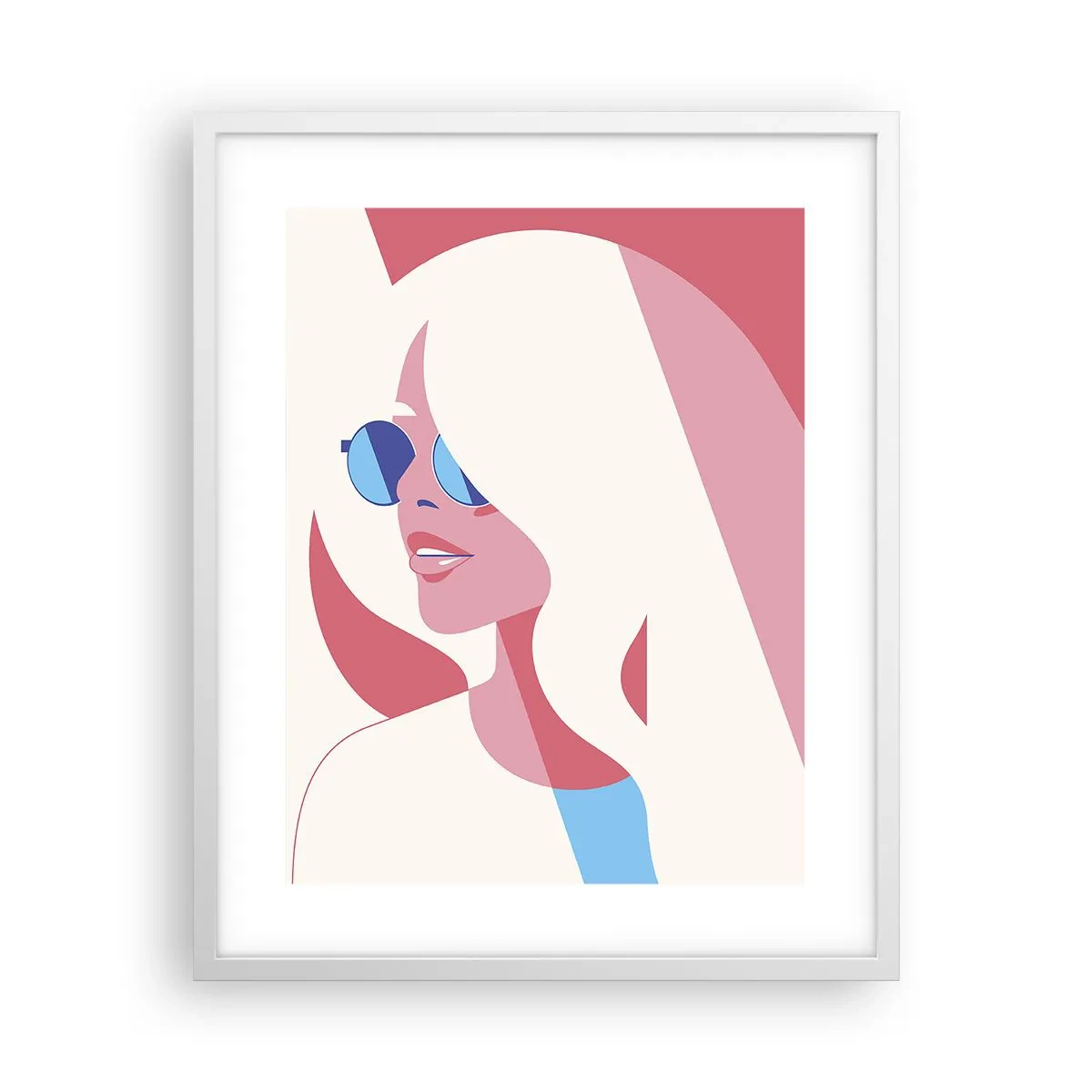 Plakat w białej ramie - To była blondynka… - 40x50 cm