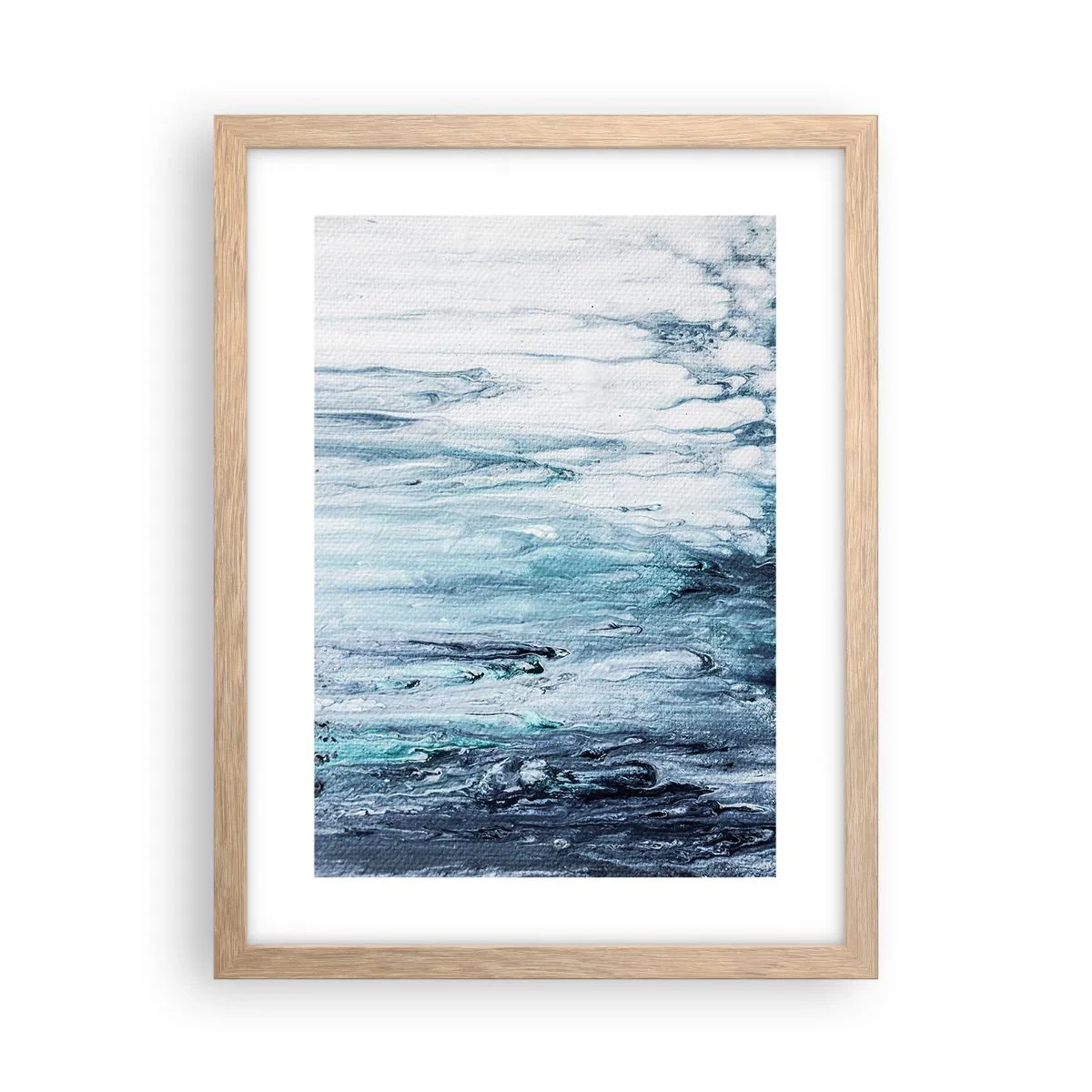 Plakat w ramie jasny dąb - Sople błękitu - 30x40 cm