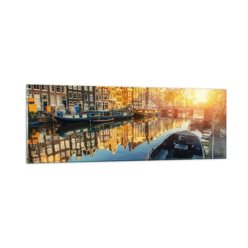 Obraz na szkle - Poranek w Amsterdamie - 90x30 cm