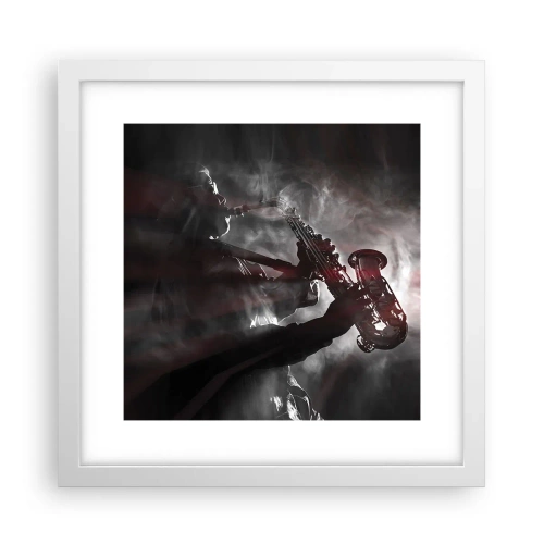 Plakat w białej ramie - W oparach jazzu - 30x30 cm