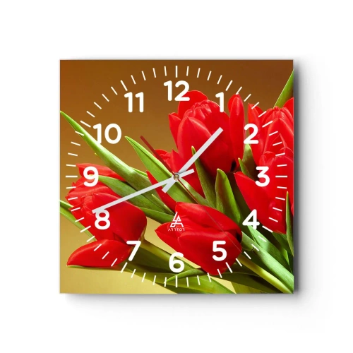 Zegar ścienny - Pęk wiosennej radości - 30x30 cm