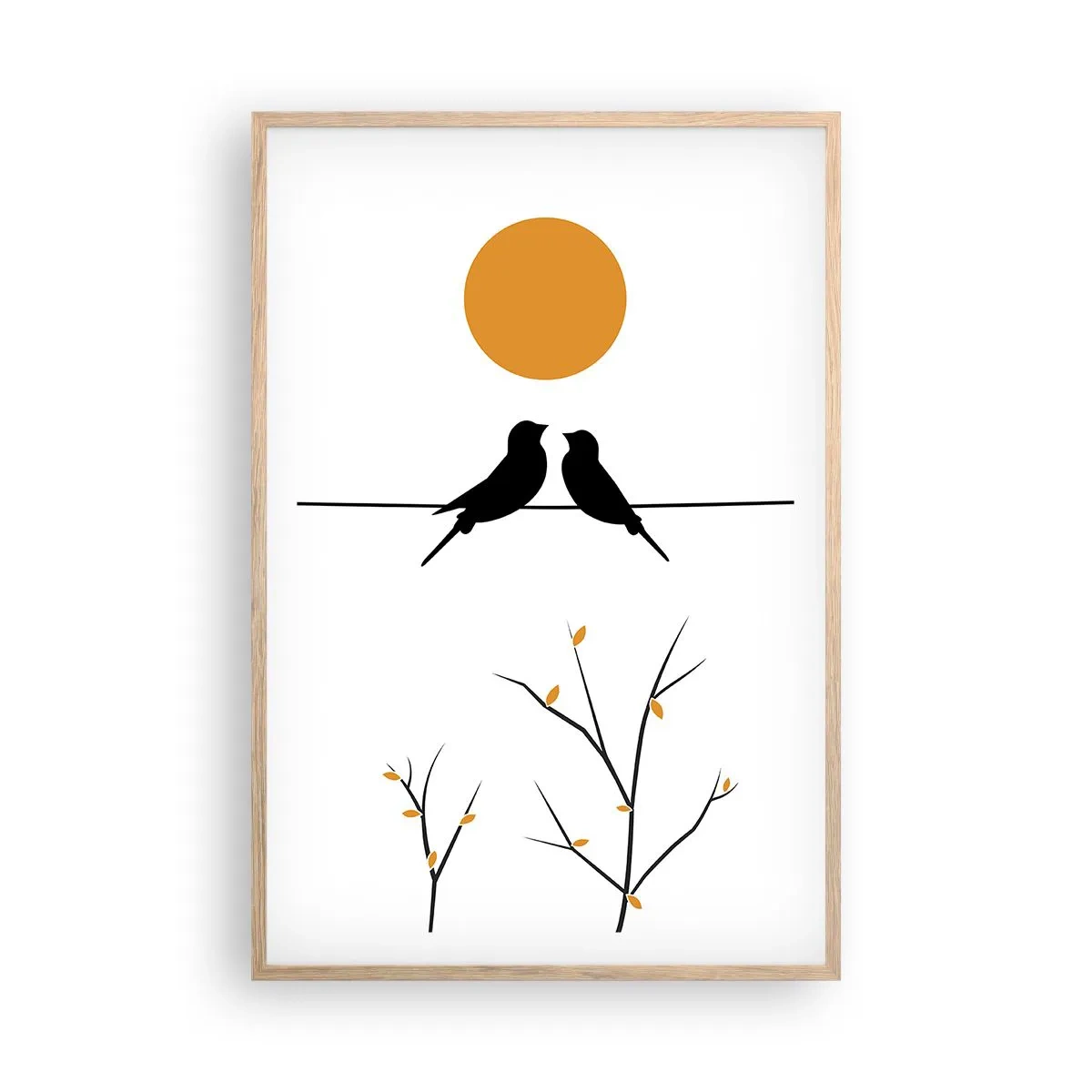 Plakat w ramie jasny dąb - Słowiczy wieczór - 61x91 cm