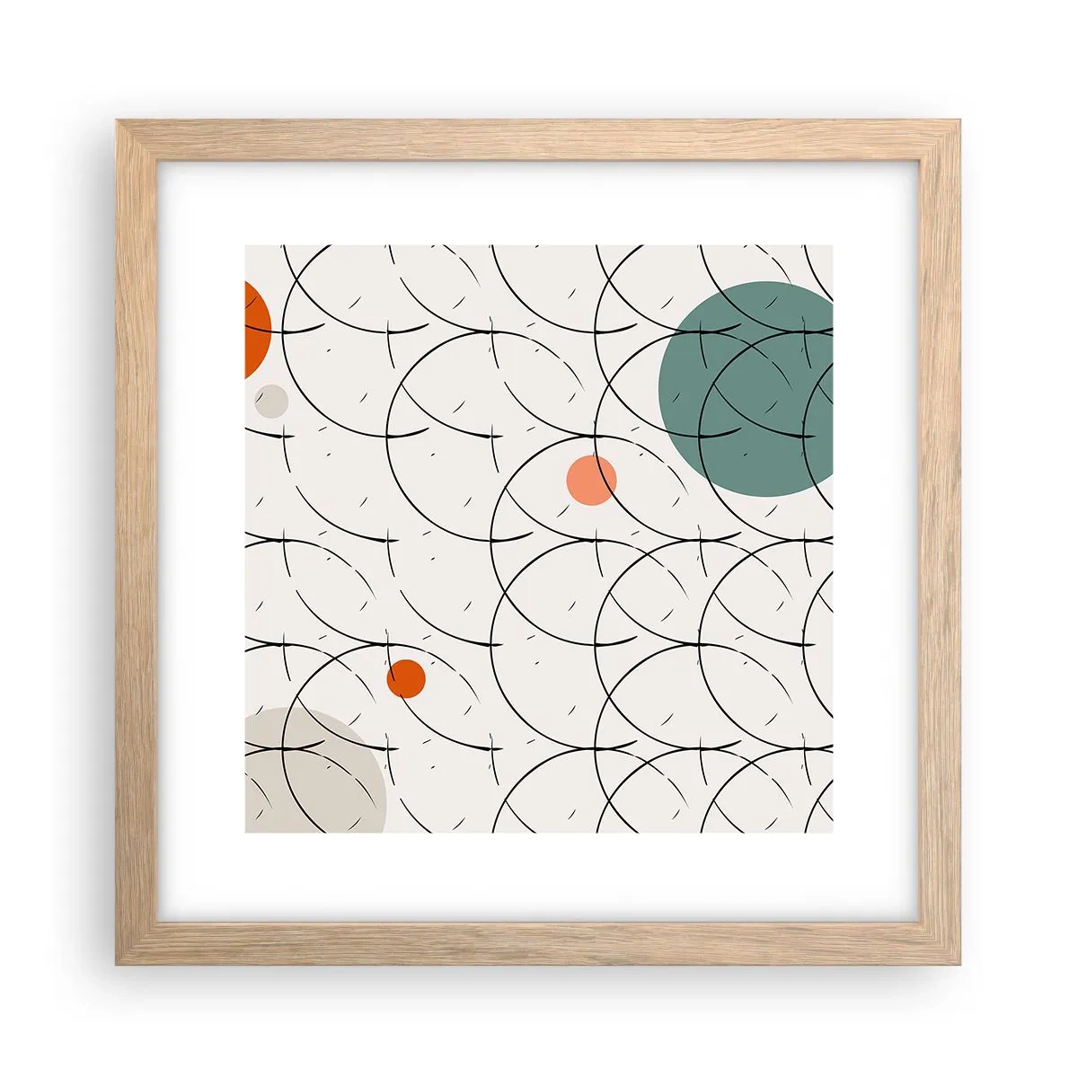 Plakat w ramie jasny dąb - W pop-artowym duchu - 30x30 cm