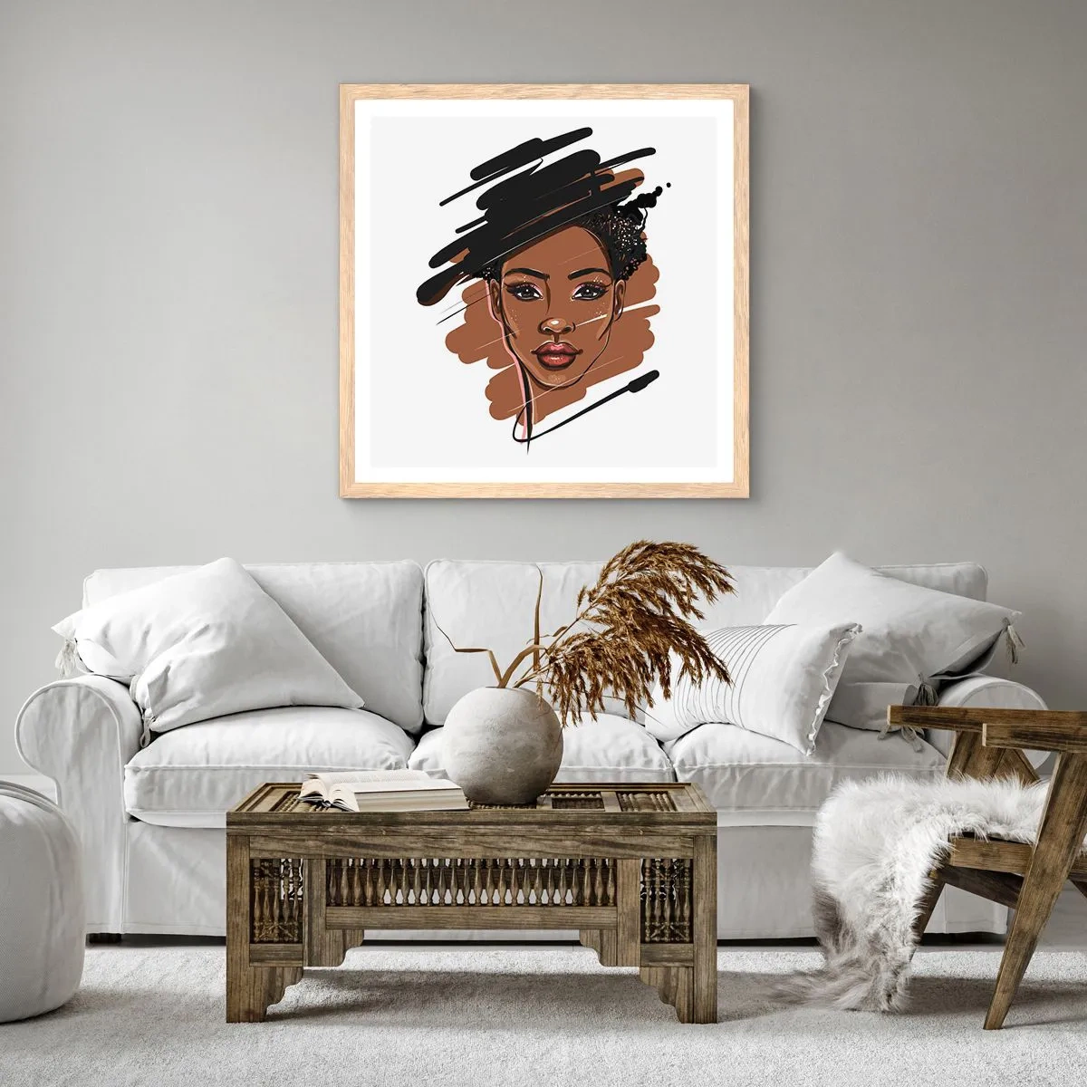 Plakat w ramie jasny dąb - Słodka jak czekolada - 60x60 cm