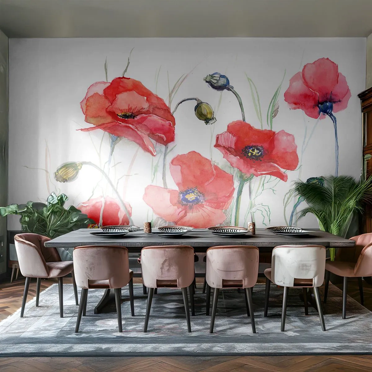 Fototapeta Premium Canvas - Kwiaty polskie - Kwiaty, Mak, Natura - 350x256 cm