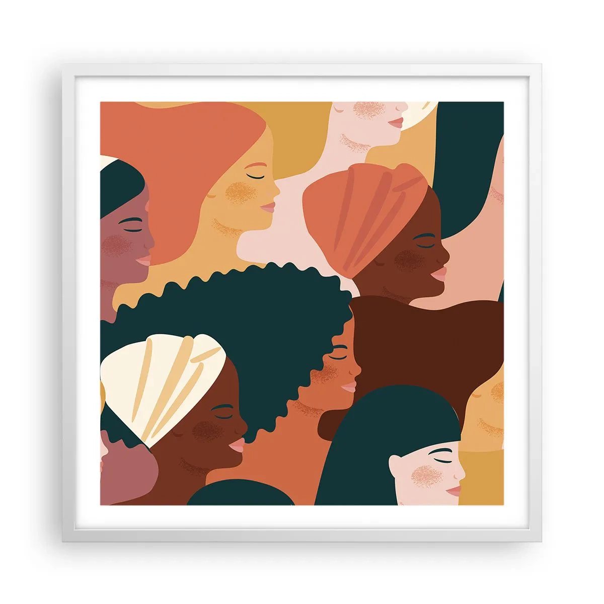 Plakat w białej ramie - Tylko kobiecość - 60x60 cm