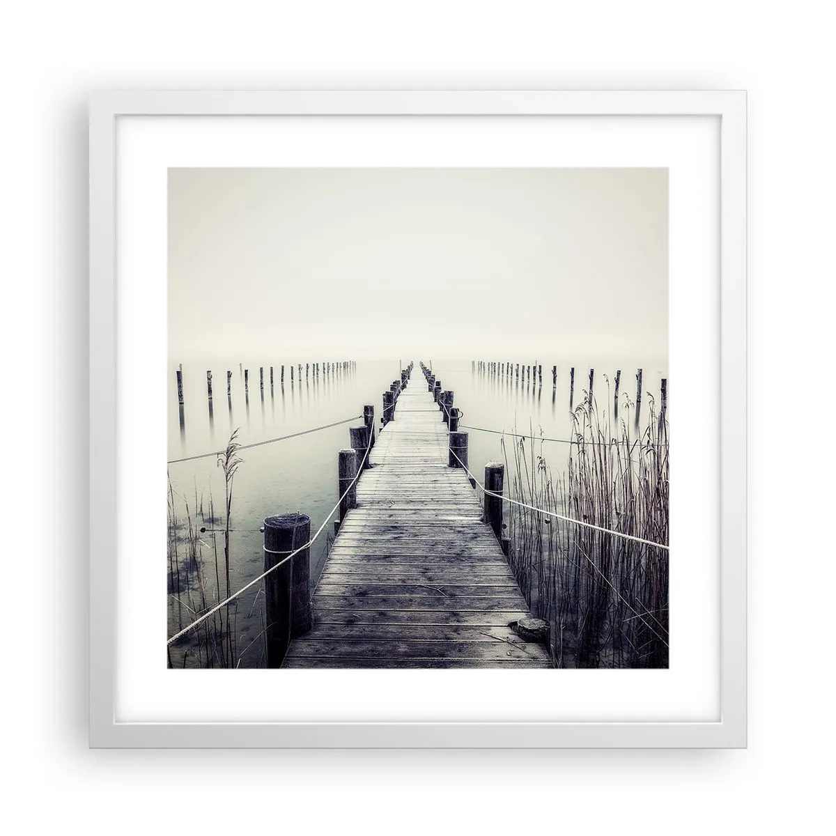 Plakat w białej ramie - Zanurz się w spokoju - 40x40 cm