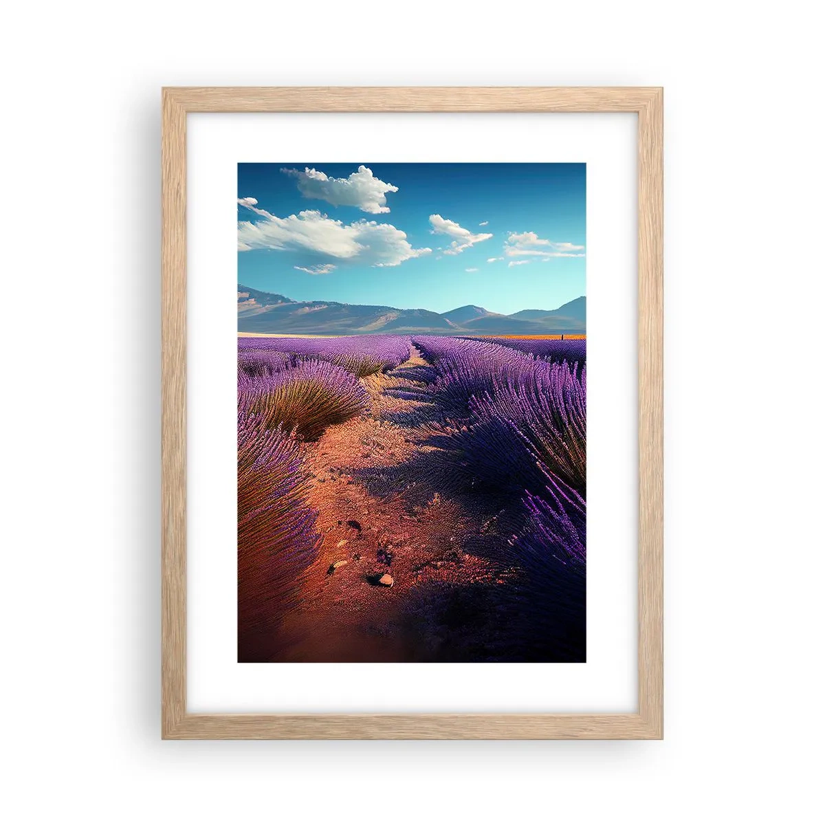 Plakat w ramie jasny dąb - Pachnące pola - 30x40 cm