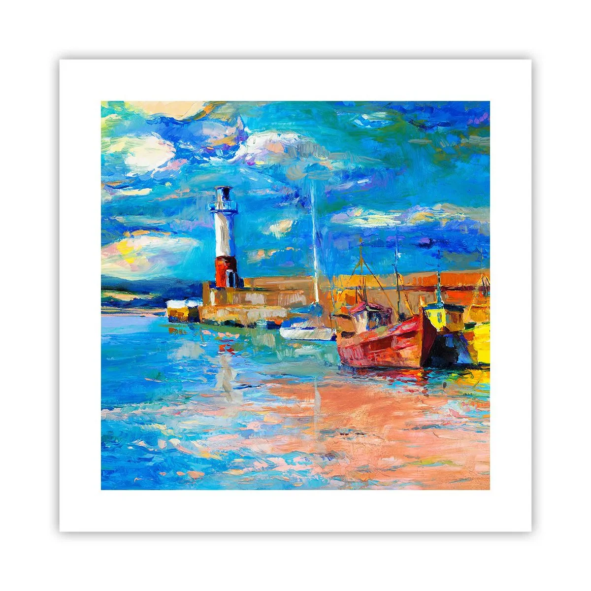 Plakat - Popołudnie w tęczowej zatoce - 40x40 cm