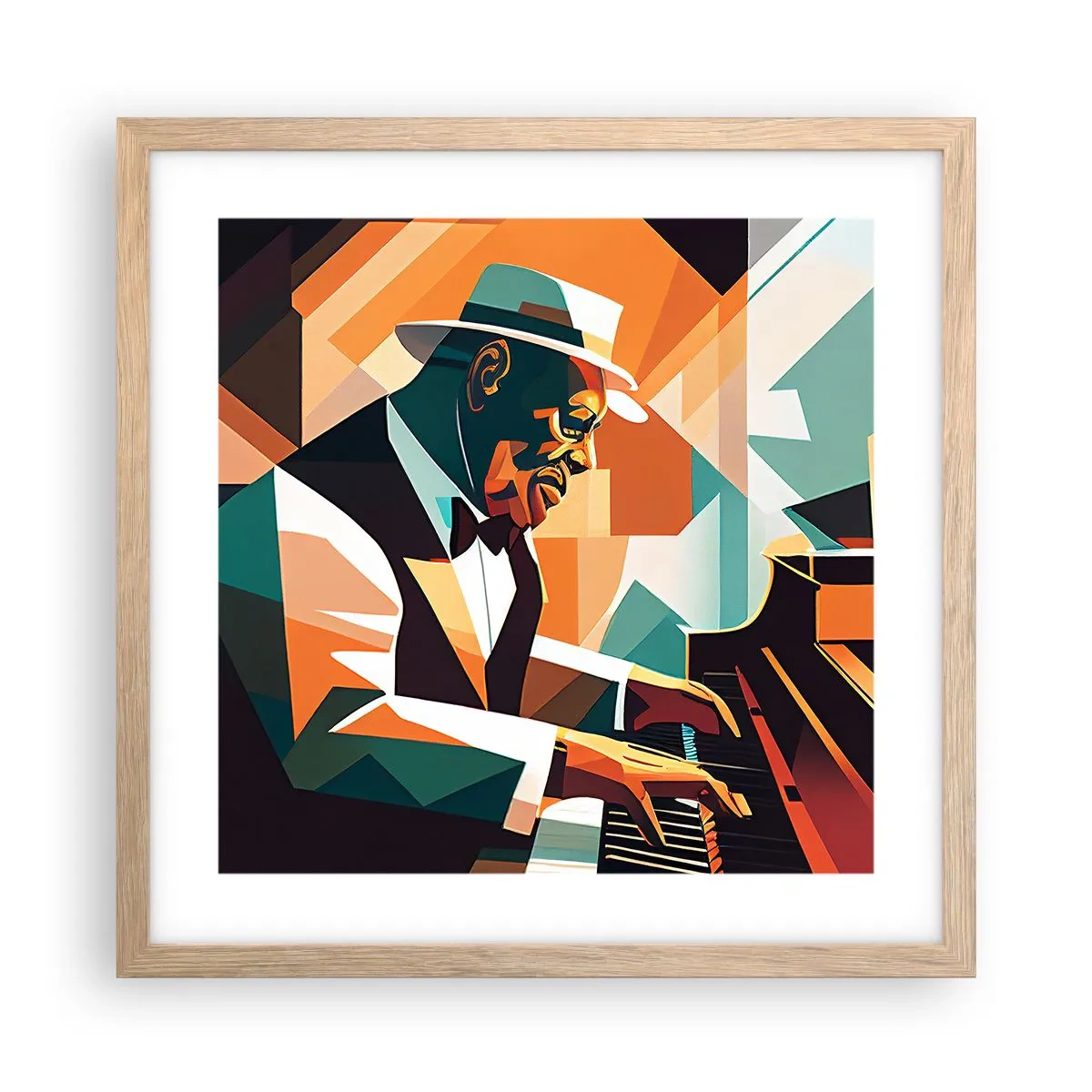 Plakat w ramie jasny dąb - Cały ten jazz - 40x40 cm