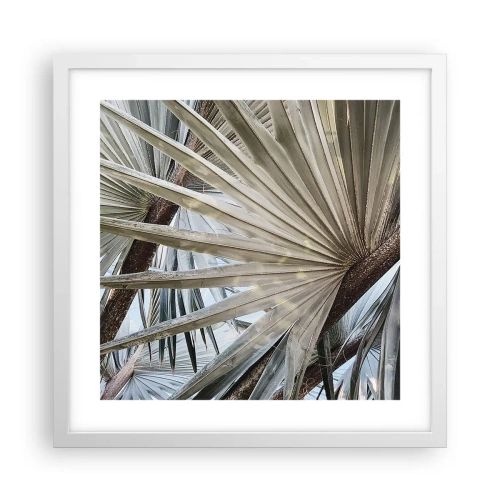 Plakat w białej ramie - Wachlarze w tropikach - 40x40 cm