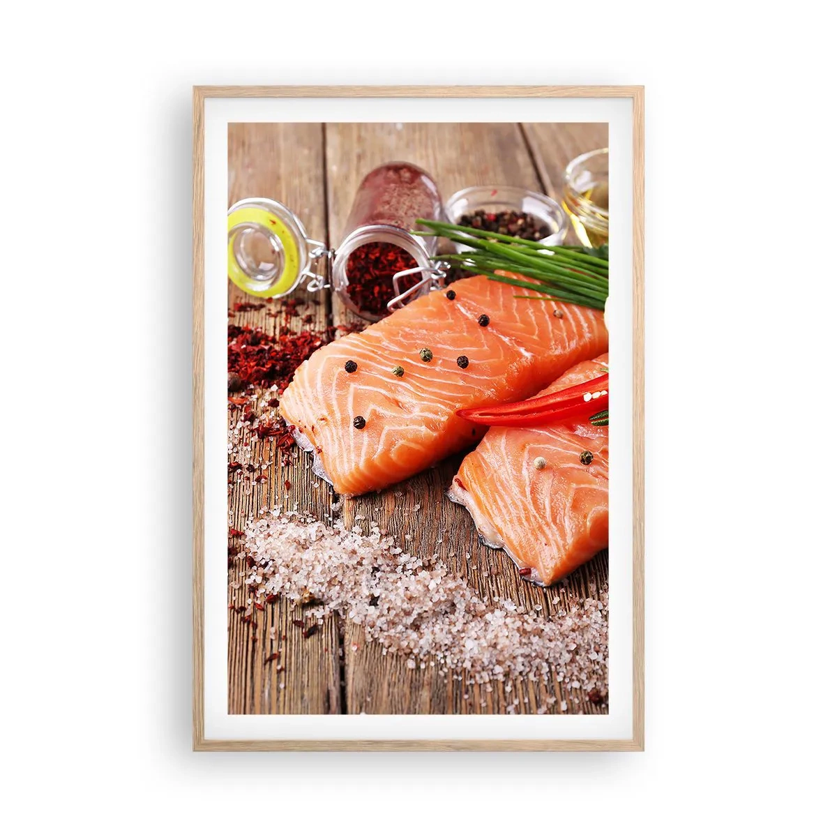 Plakat w ramie jasny dąb - Norweska przygoda w kuchni - 61x91 cm