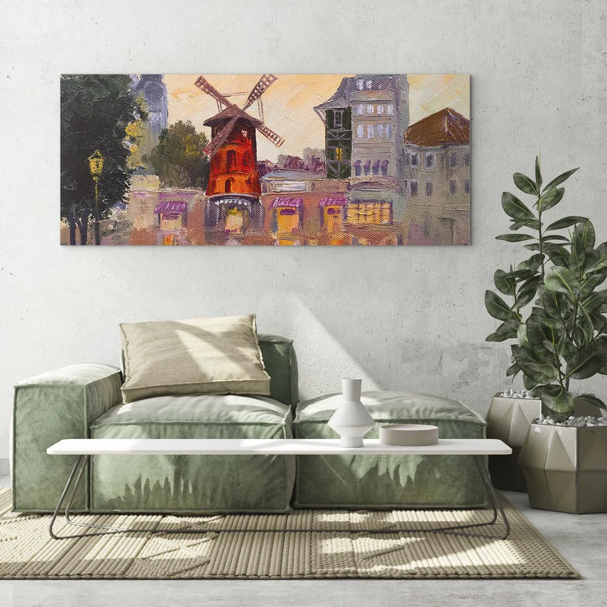 Obraz na szkle - Paryskie ikony – Moulin Rouge - 90x30 cm