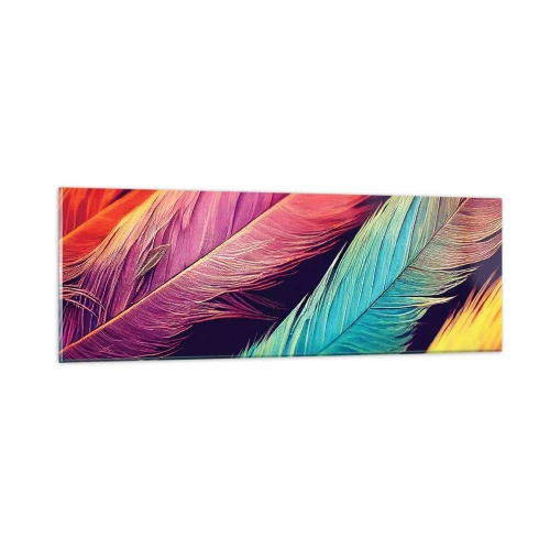 Obraz na szkle - Pierzasta tęcza - 90x30 cm