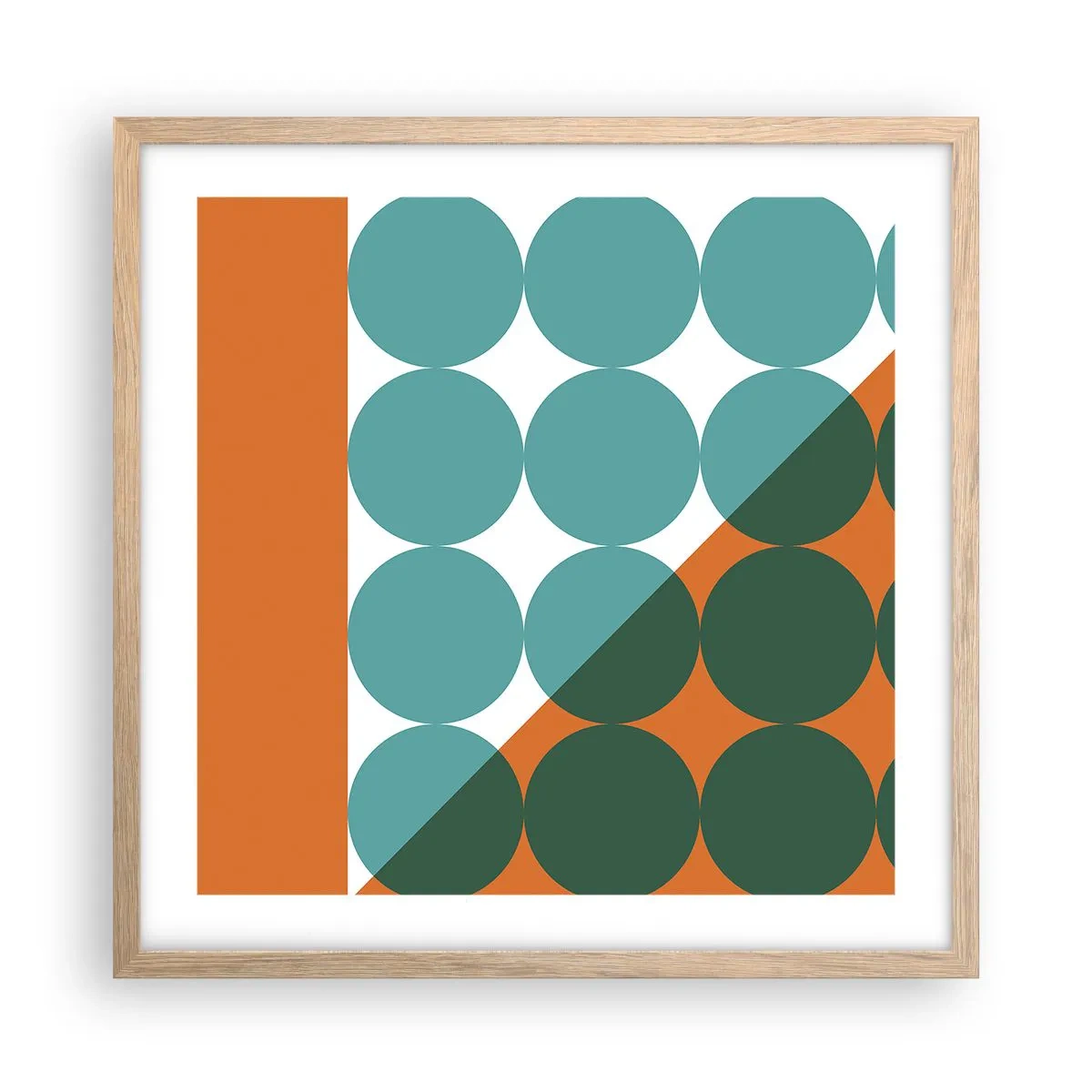 Plakat w ramie jasny dąb - W górę i na skos - 50x50 cm